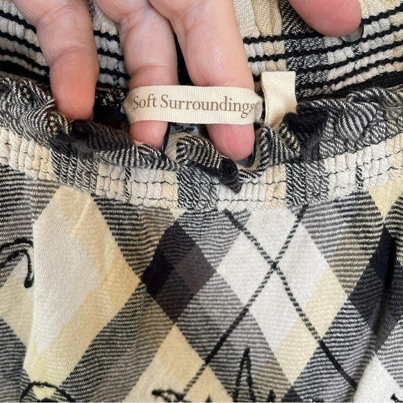 Soft Surroundings Tunic/Dress 100% Cotton Plaid Black/Grey Sequined 3/4 Sleeve S - Picture 16 of 16